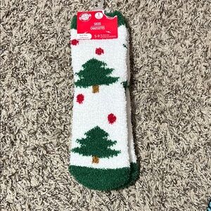 Festive Christmas Tree Socks - White and Green